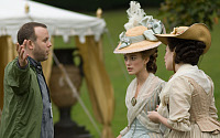 Saul with Keira and Hayley on set